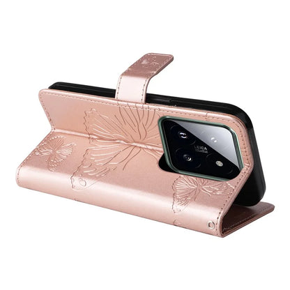 KT Imprinting Flower Series-2 For Xiaomi 14 Pro Case Imprinted TPU+PU Leather Phone Shell Cover