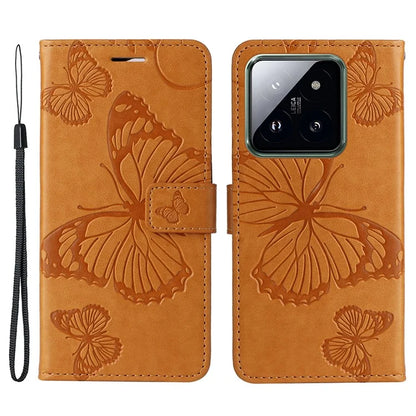 KT Imprinting Flower Series-2 For Xiaomi 14 Pro Case Imprinted TPU+PU Leather Phone Shell Cover