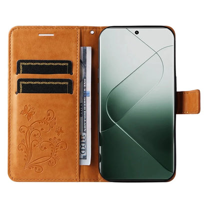 KT Imprinting Flower Series-2 For Xiaomi 14 Pro Case Imprinted TPU+PU Leather Phone Shell Cover