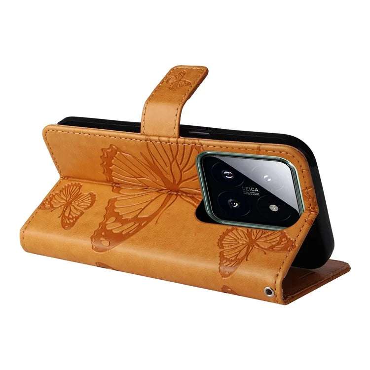 KT Imprinting Flower Series-2 For Xiaomi 14 Pro Case Imprinted TPU+PU Leather Phone Shell Cover