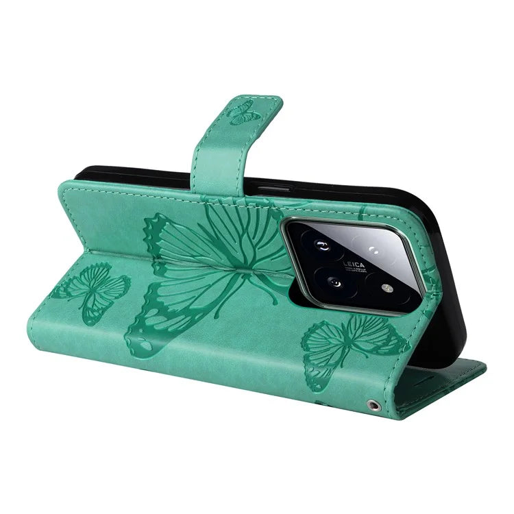 KT Imprinting Flower Series-2 For Xiaomi 14 Pro Case Imprinted TPU+PU Leather Phone Shell Cover