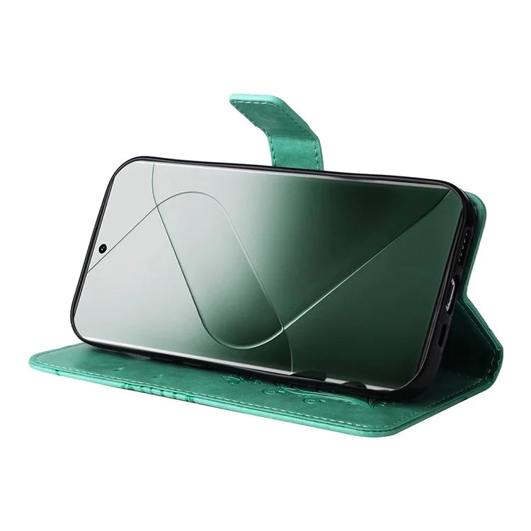 KT Imprinting Flower Series-2 For Xiaomi 14 Pro Case Imprinted TPU+PU Leather Phone Shell Cover