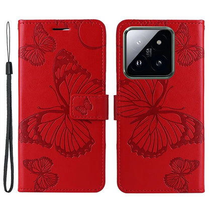 KT Imprinting Flower Series-2 For Xiaomi 14 Pro Case Imprinted TPU+PU Leather Phone Shell Cover