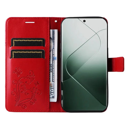 KT Imprinting Flower Series-2 For Xiaomi 14 Pro Case Imprinted TPU+PU Leather Phone Shell Cover