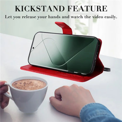 KT Imprinting Flower Series-2 For Xiaomi 14 Pro Case Imprinted TPU+PU Leather Phone Shell Cover
