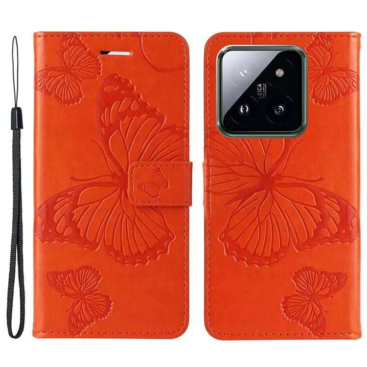 KT Imprinting Flower Series-2 For Xiaomi 14 Pro Case Imprinted TPU+PU Leather Phone Shell Cover