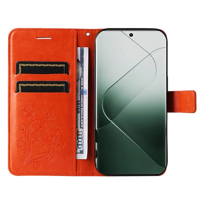KT Imprinting Flower Series-2 For Xiaomi 14 Pro Case Imprinted TPU+PU Leather Phone Shell Cover