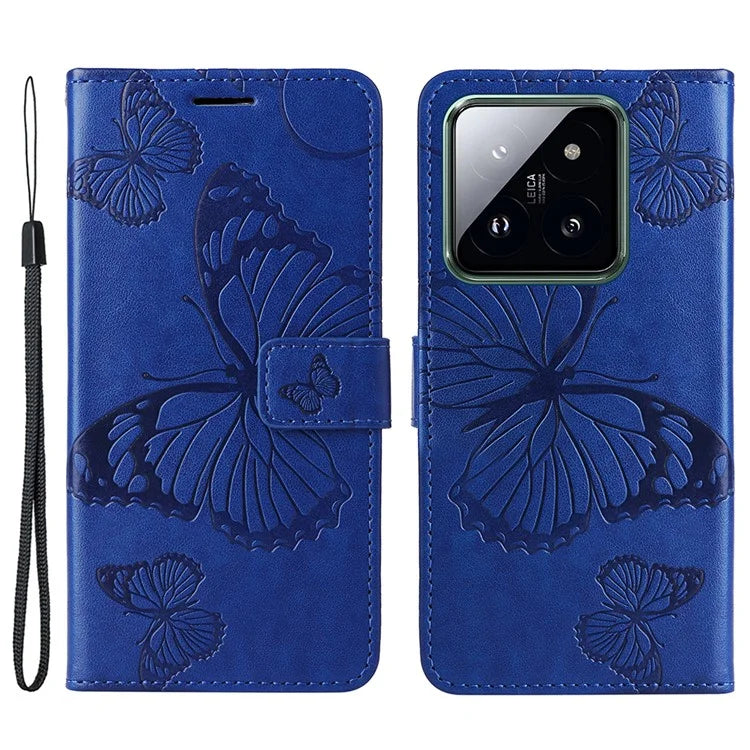 KT Imprinting Flower Series-2 For Xiaomi 14 Pro Case Imprinted TPU+PU Leather Phone Shell Cover