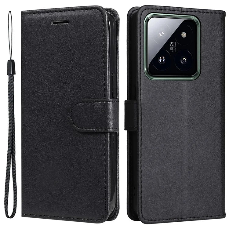 KT Leather Series-2 for Xiaomi 14 Pro Case Magnetic Solid Color PU Leather Cell Phone Cover