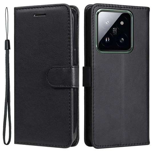 KT Leather Series-2 for Xiaomi 14 Pro Case Magnetic Solid Color PU Leather Cell Phone Cover
