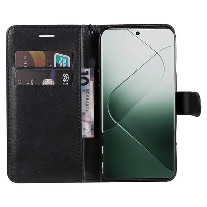 KT Leather Series-2 for Xiaomi 14 Pro Case Magnetic Solid Color PU Leather Cell Phone Cover