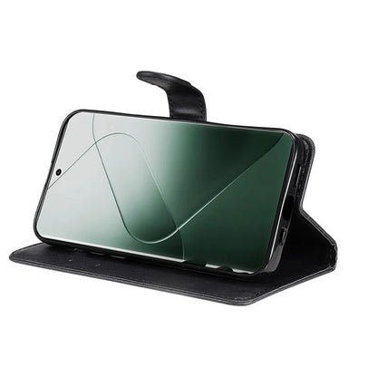 KT Leather Series-2 for Xiaomi 14 Pro Case Magnetic Solid Color PU Leather Cell Phone Cover
