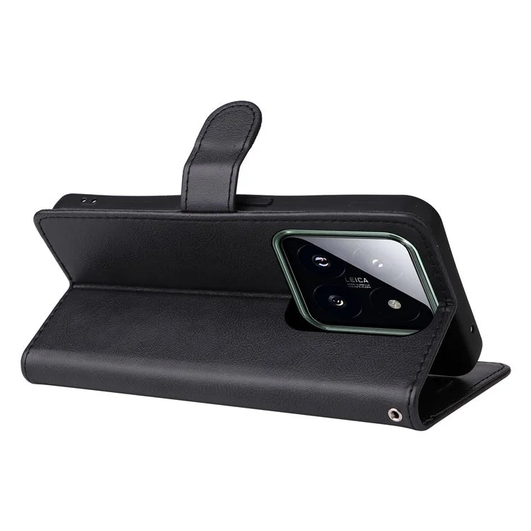 KT Leather Series-2 for Xiaomi 14 Pro Case Magnetic Solid Color PU Leather Cell Phone Cover