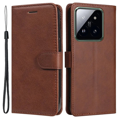 KT Leather Series-2 for Xiaomi 14 Pro Case Magnetic Solid Color PU Leather Cell Phone Cover