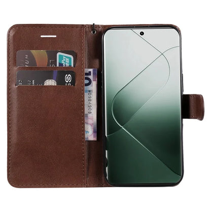 KT Leather Series-2 for Xiaomi 14 Pro Case Magnetic Solid Color PU Leather Cell Phone Cover