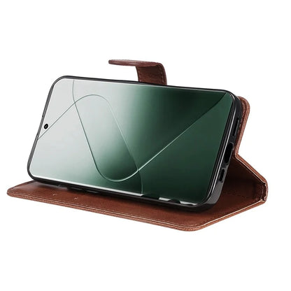 KT Leather Series-2 for Xiaomi 14 Pro Case Magnetic Solid Color PU Leather Cell Phone Cover