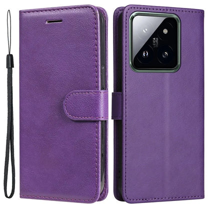 KT Leather Series-2 for Xiaomi 14 Pro Case Magnetic Solid Color PU Leather Cell Phone Cover
