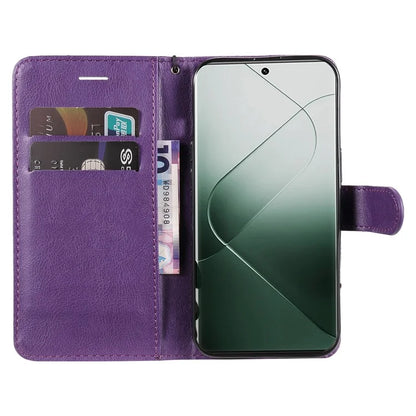 KT Leather Series-2 for Xiaomi 14 Pro Case Magnetic Solid Color PU Leather Cell Phone Cover