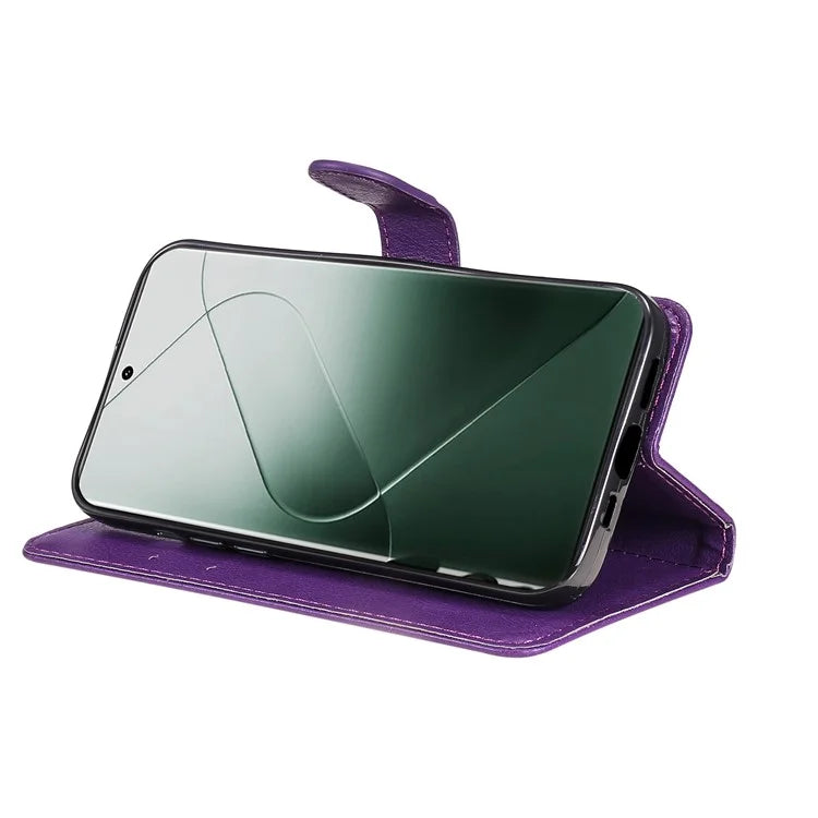 KT Leather Series-2 for Xiaomi 14 Pro Case Magnetic Solid Color PU Leather Cell Phone Cover
