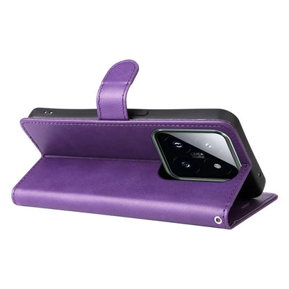 KT Leather Series-2 for Xiaomi 14 Pro Case Magnetic Solid Color PU Leather Cell Phone Cover