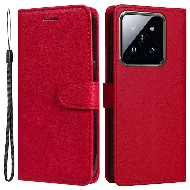 KT Leather Series-2 for Xiaomi 14 Pro Case Magnetic Solid Color PU Leather Cell Phone Cover