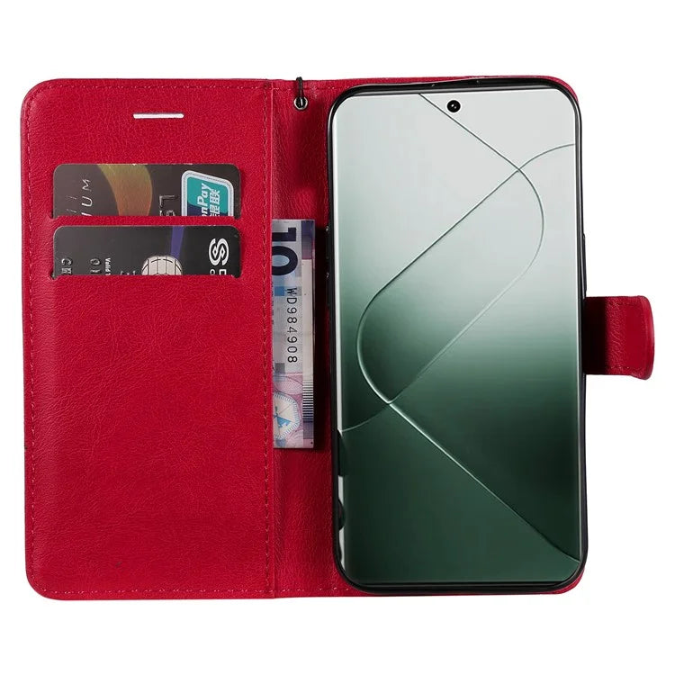 KT Leather Series-2 for Xiaomi 14 Pro Case Magnetic Solid Color PU Leather Cell Phone Cover