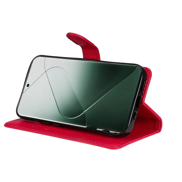 KT Leather Series-2 for Xiaomi 14 Pro Case Magnetic Solid Color PU Leather Cell Phone Cover