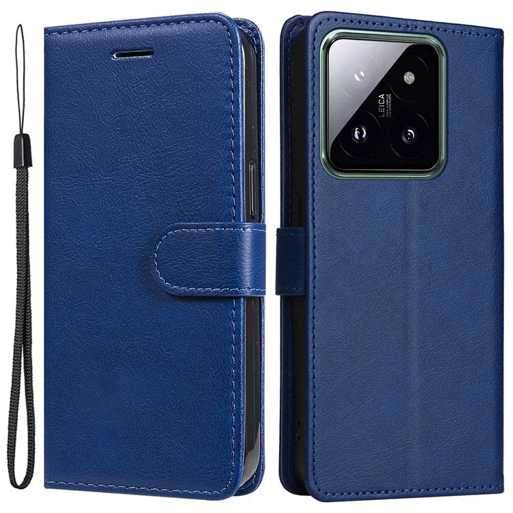 KT Leather Series-2 for Xiaomi 14 Pro Case Magnetic Solid Color PU Leather Cell Phone Cover