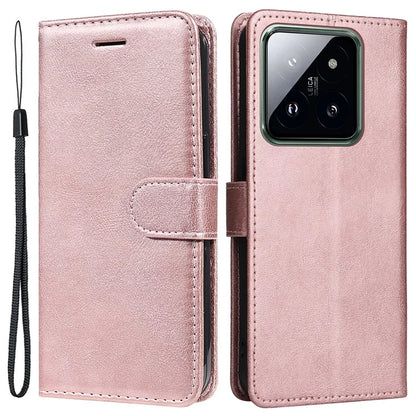 KT Leather Series-2 for Xiaomi 14 Pro Case Magnetic Solid Color PU Leather Cell Phone Cover