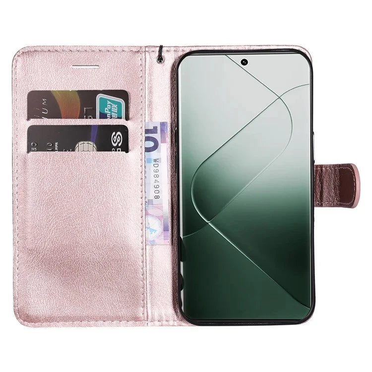 KT Leather Series-2 for Xiaomi 14 Pro Case Magnetic Solid Color PU Leather Cell Phone Cover