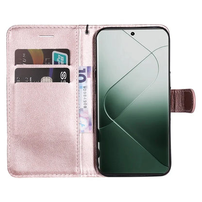 KT Leather Series-2 for Xiaomi 14 Pro Case Magnetic Solid Color PU Leather Cell Phone Cover