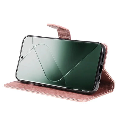 KT Leather Series-2 for Xiaomi 14 Pro Case Magnetic Solid Color PU Leather Cell Phone Cover