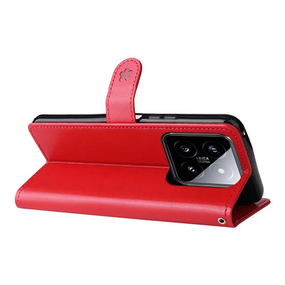 KT Imprinting Flower Series-4 For Xiaomi 14 Case Cat Imprinted PU Leather +TPU Phone Protector