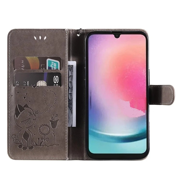 KT Imprinting Flower Series-4 for Samsung Galaxy A25 5G (Global) (161.0 x 76.5 x 8.3mm) Case Shockproof Card Slots Phone Cover