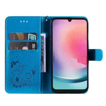 KT Imprinting Flower Series-4 for Samsung Galaxy A25 5G (Global) (161.0 x 76.5 x 8.3mm) Case Shockproof Card Slots Phone Cover