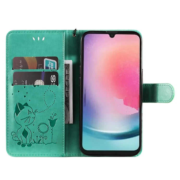 KT Imprinting Flower Series-4 for Samsung Galaxy A25 5G (Global) (161.0 x 76.5 x 8.3mm) Case Shockproof Card Slots Phone Cover