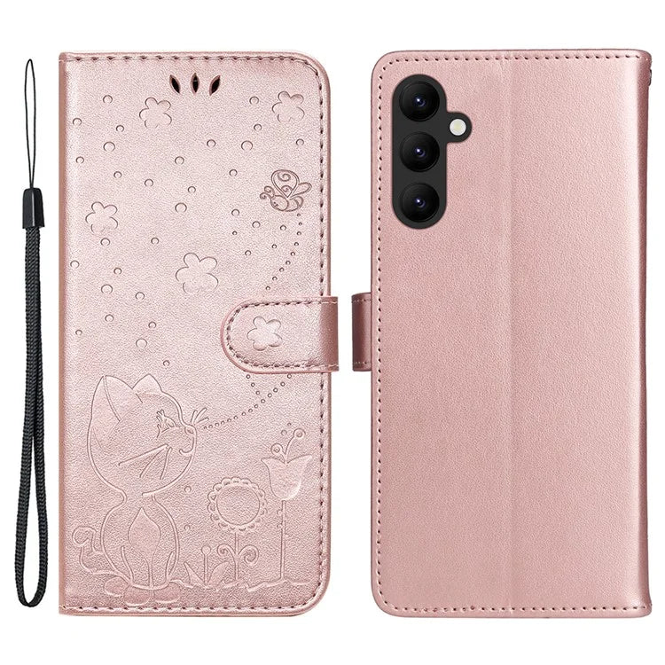 KT Imprinting Flower Series-4 for Samsung Galaxy A25 5G (Global) (161.0 x 76.5 x 8.3mm) Case Shockproof Card Slots Phone Cover