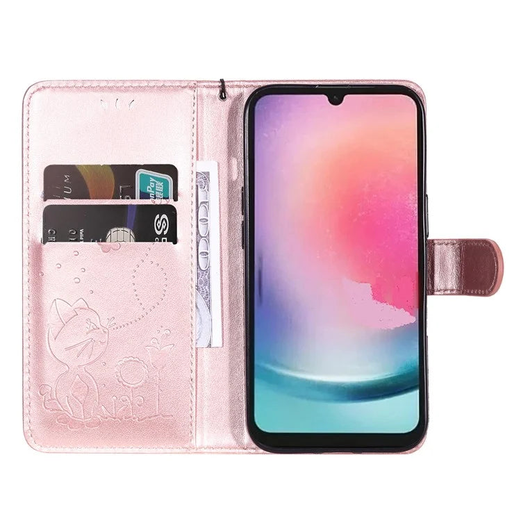 KT Imprinting Flower Series-4 for Samsung Galaxy A25 5G (Global) (161.0 x 76.5 x 8.3mm) Case Shockproof Card Slots Phone Cover
