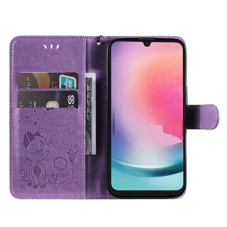 KT Imprinting Flower Series-4 for Samsung Galaxy A25 5G (Global) (161.0 x 76.5 x 8.3mm) Case Shockproof Card Slots Phone Cover