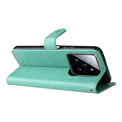 KT Imprinting Flower Series-4 For Xiaomi 14 Pro Case PU Leather+TPU Magnetic Clasp Phone Cover