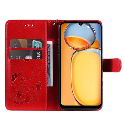 KT Imprinting Flower Series-4 For Xiaomi Redmi 13C 4G / Poco C65 4G Phone Case PU Leather+TPU Wallet Cover