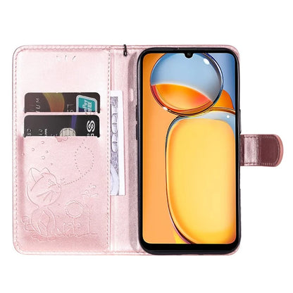 KT Imprinting Flower Series-4 For Xiaomi Redmi 13C 4G / Poco C65 4G Phone Case PU Leather+TPU Wallet Cover