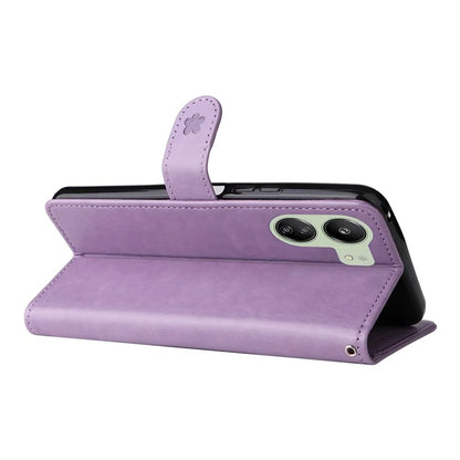 KT Imprinting Flower Series-4 For Xiaomi Redmi 13C 4G / Poco C65 4G Phone Case PU Leather+TPU Wallet Cover