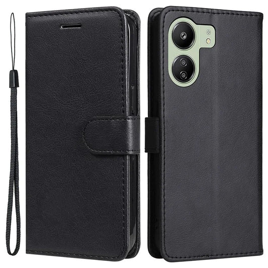 KT Leather Series-2 for Xiaomi Redmi 13C 4G / Poco C65 4G Case Solid Color Flip Stand Cellphone Cover
