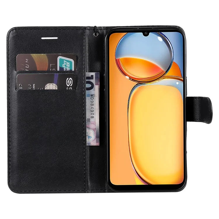 KT Leather Series-2 for Xiaomi Redmi 13C 4G / Poco C65 4G Case Solid Color Flip Stand Cellphone Cover