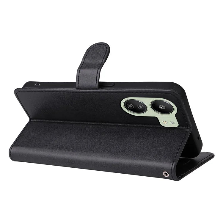 KT Leather Series-2 for Xiaomi Redmi 13C 4G / Poco C65 4G Case Solid Color Flip Stand Cellphone Cover