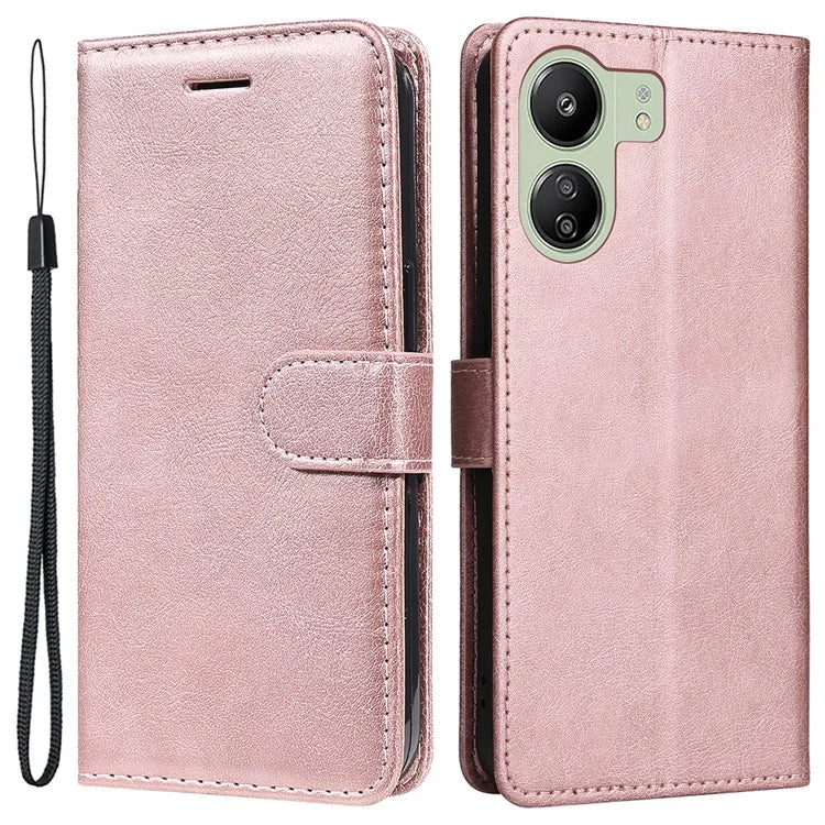 KT Leather Series-2 for Xiaomi Redmi 13C 4G / Poco C65 4G Case Solid Color Flip Stand Cellphone Cover