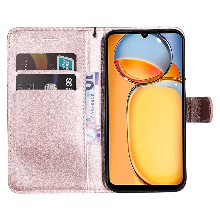 KT Leather Series-2 for Xiaomi Redmi 13C 4G / Poco C65 4G Case Solid Color Flip Stand Cellphone Cover