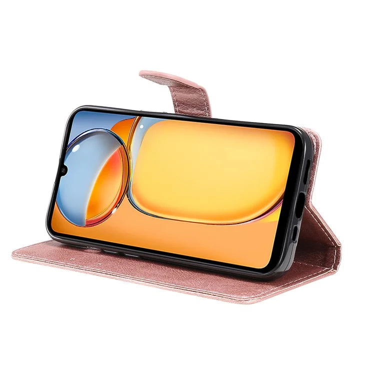 KT Leather Series-2 for Xiaomi Redmi 13C 4G / Poco C65 4G Case Solid Color Flip Stand Cellphone Cover
