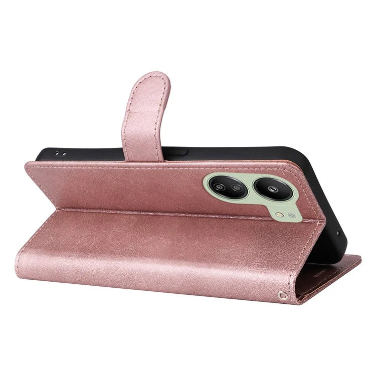 KT Leather Series-2 for Xiaomi Redmi 13C 4G / Poco C65 4G Case Solid Color Flip Stand Cellphone Cover
